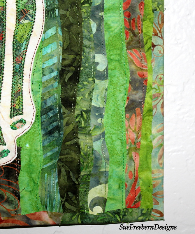 wrapped edge binding, Susan Carlson, art quilts, textile art, fiber art, sue freebern designs